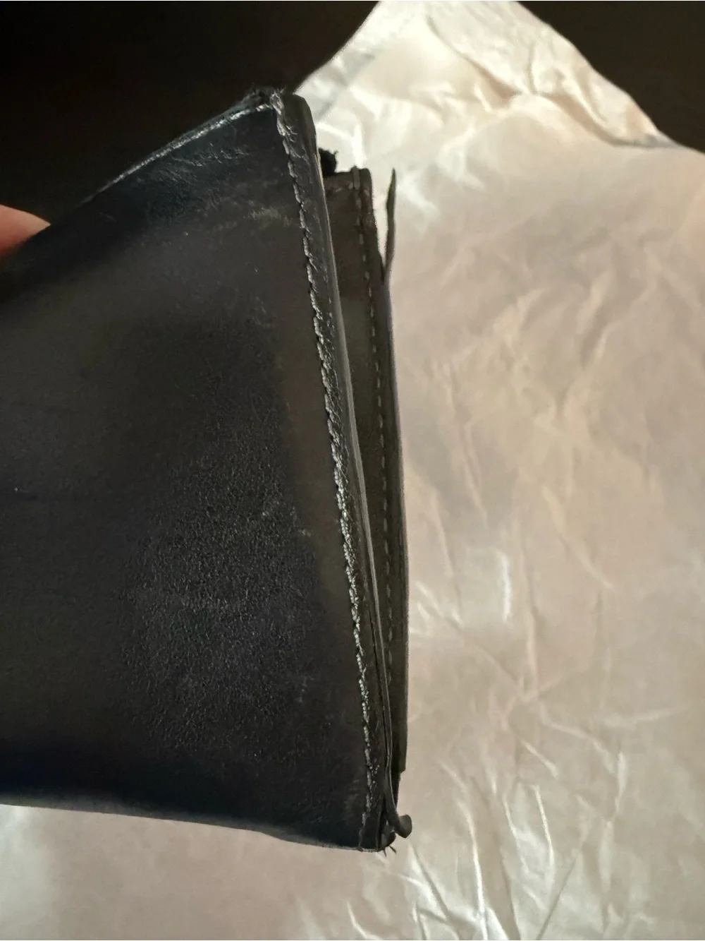 Coach Black Leather Wristlet Wallet with Silver Hardware